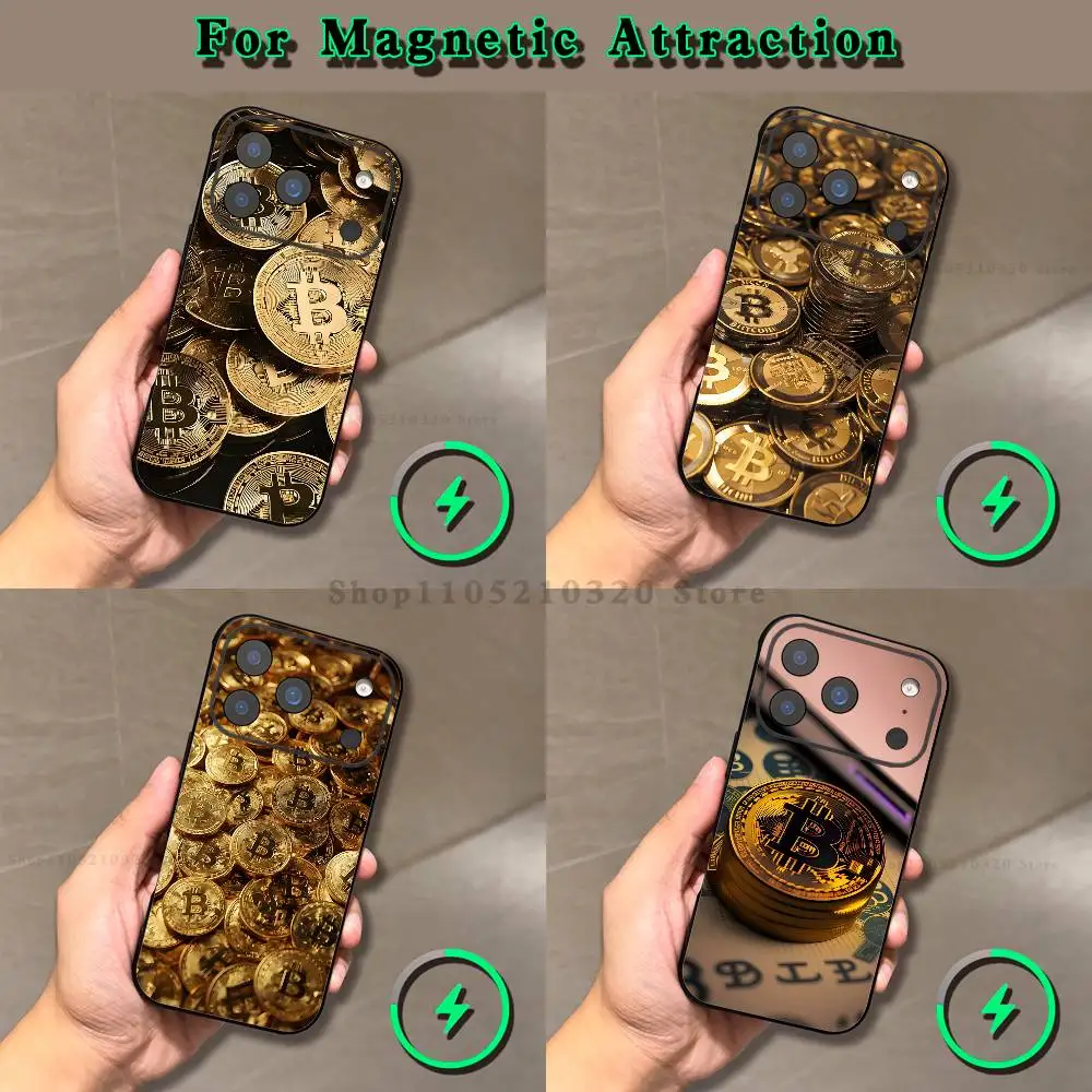 

Bitcoin Phone Case For iPhone 17,16,15,14,13,12,11,Pro,Max,Plus,E,Air,Mini Magnetic Magsafe Frosted Clear