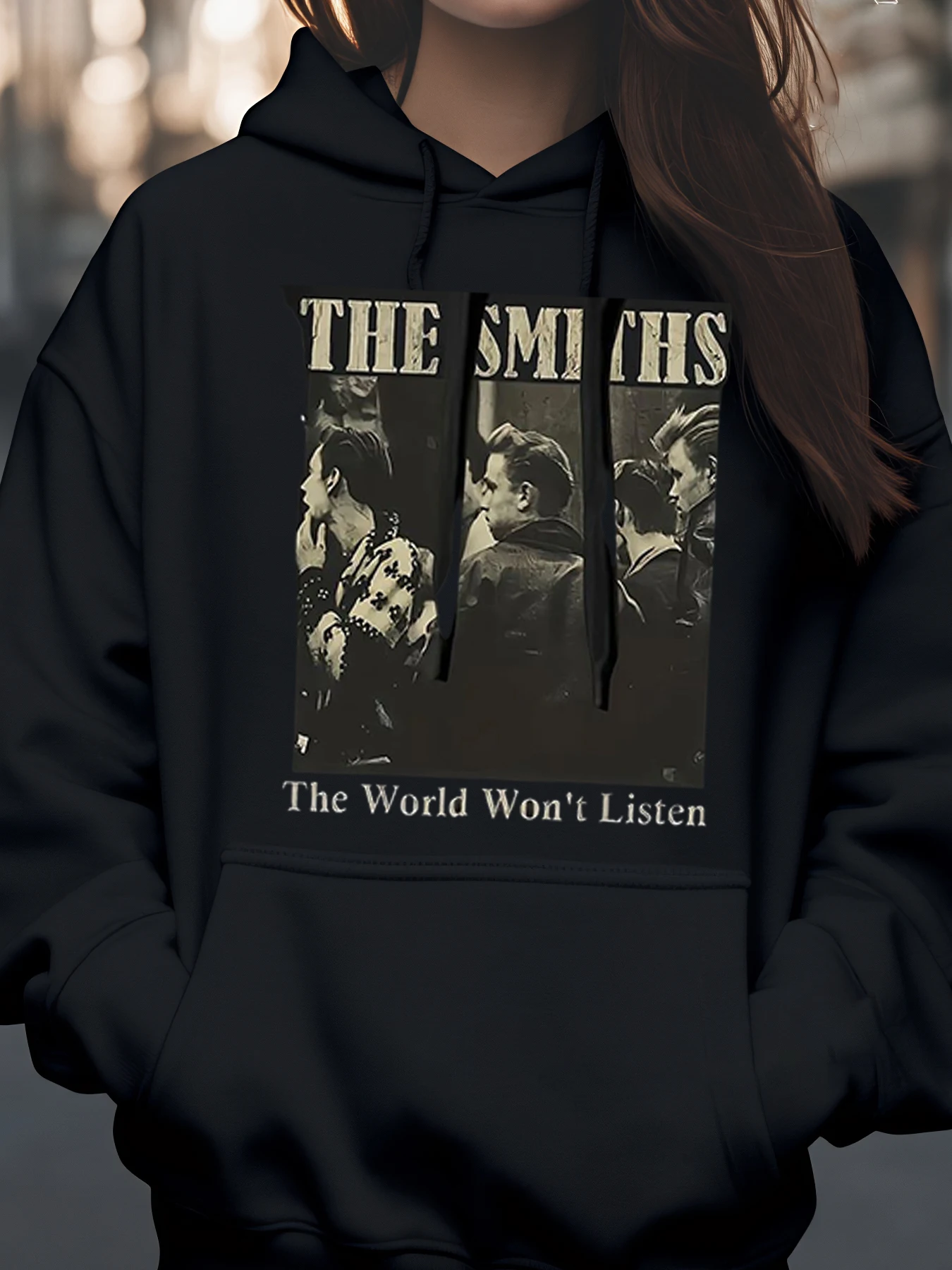 

The Smiths the World Won't Listen Band Толстовка с принтом осень-зима Повседневная одежда Унисекс для любителей музыки