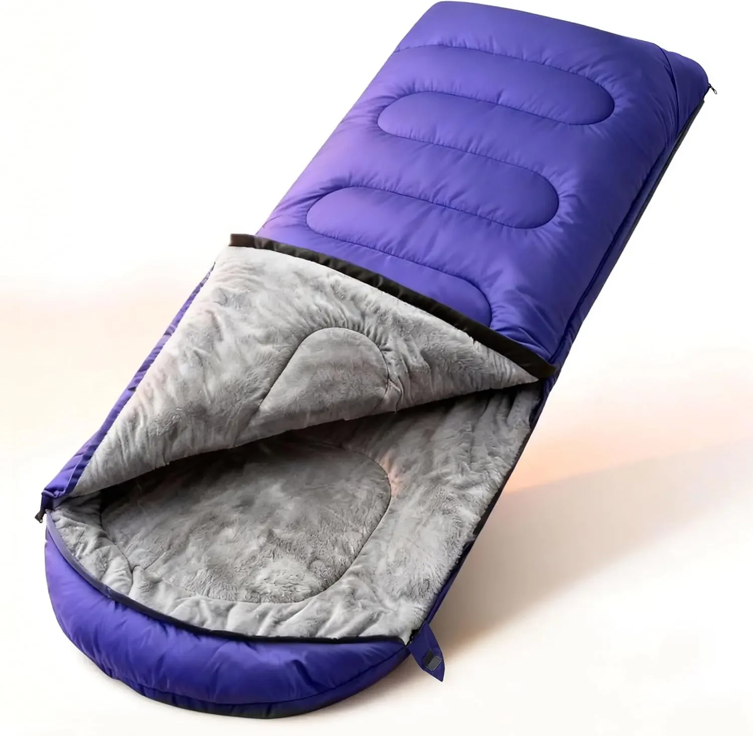 Sleeping Bag for Adults, Cold Weather & Warm Plush Fleece-Lined Interior - Portable Waterproof Windproof with Compression Sack