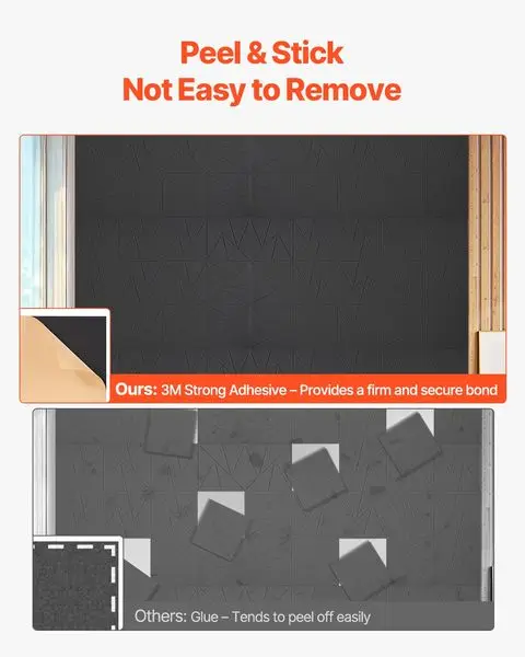 Pacote com 18 painéis de parede acústica 11,8 x 11,8 x 0,4 polegadas autoadesivos pretos