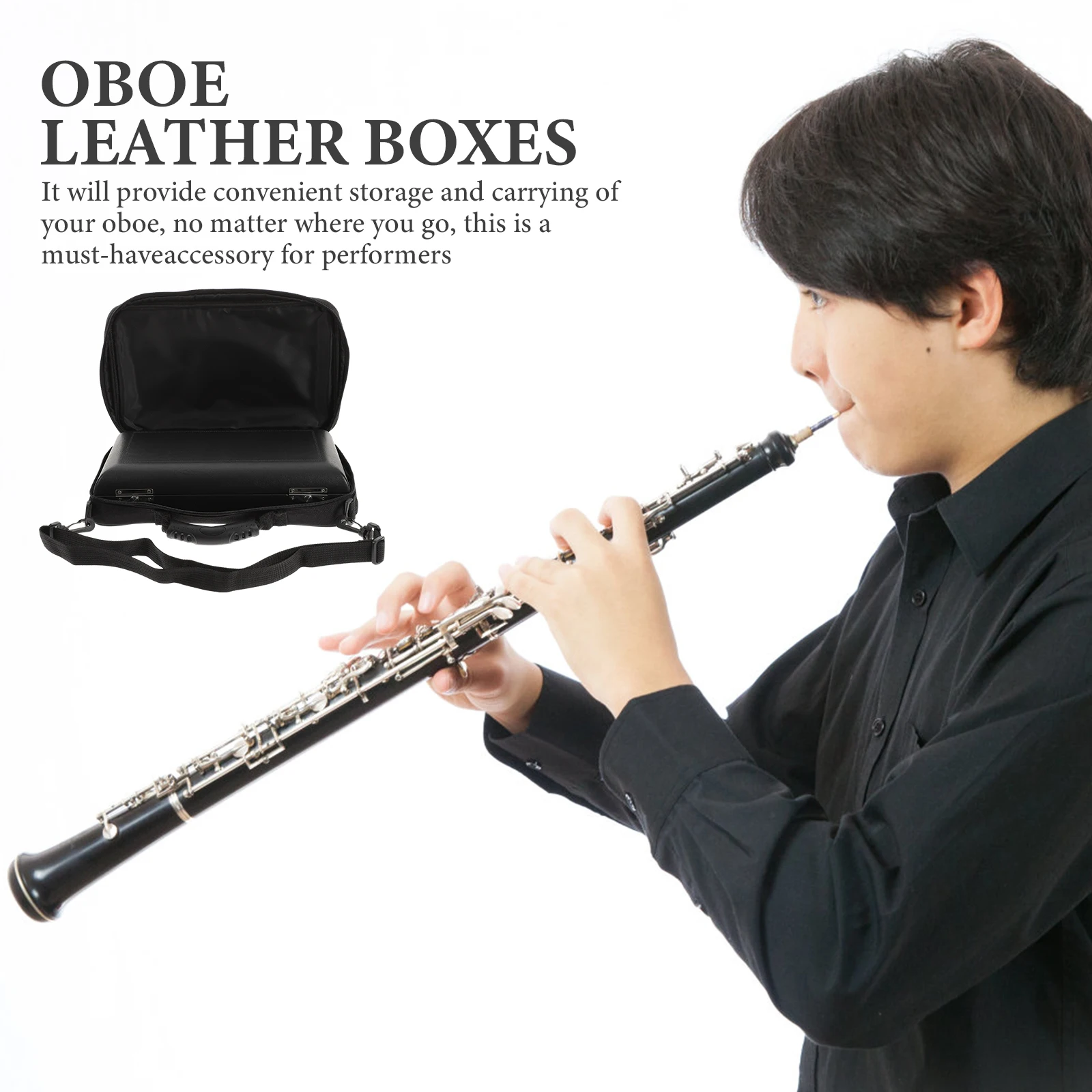 

Clarinet Oboe Carrying Case Black Backpack Instrument Travel Backpack: Cover Cases