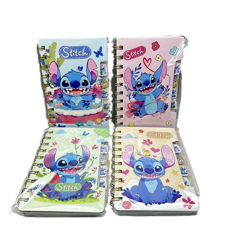 Disney Kawaii Stitch Classified Coil Book Anime Figure Stich Color Spacer Notebook School Supplies Student Stationery Prize Gift