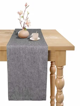 Masa koşucu çuval bezi Vintage doğal gri haki keten noel düğün masa koşucular yemek masası kapak gri, 30x120cm 12x47inch