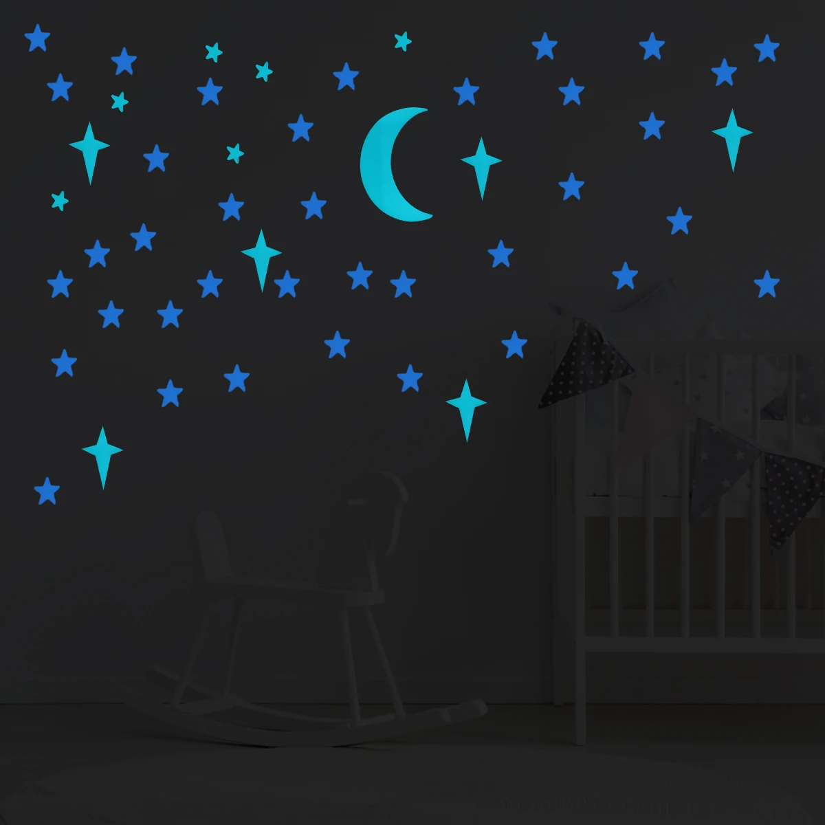 

2 Sheets Window Glow-in-the-dark Wall Sticker Child Stickers for Kids Bedrooms Pvc Decals