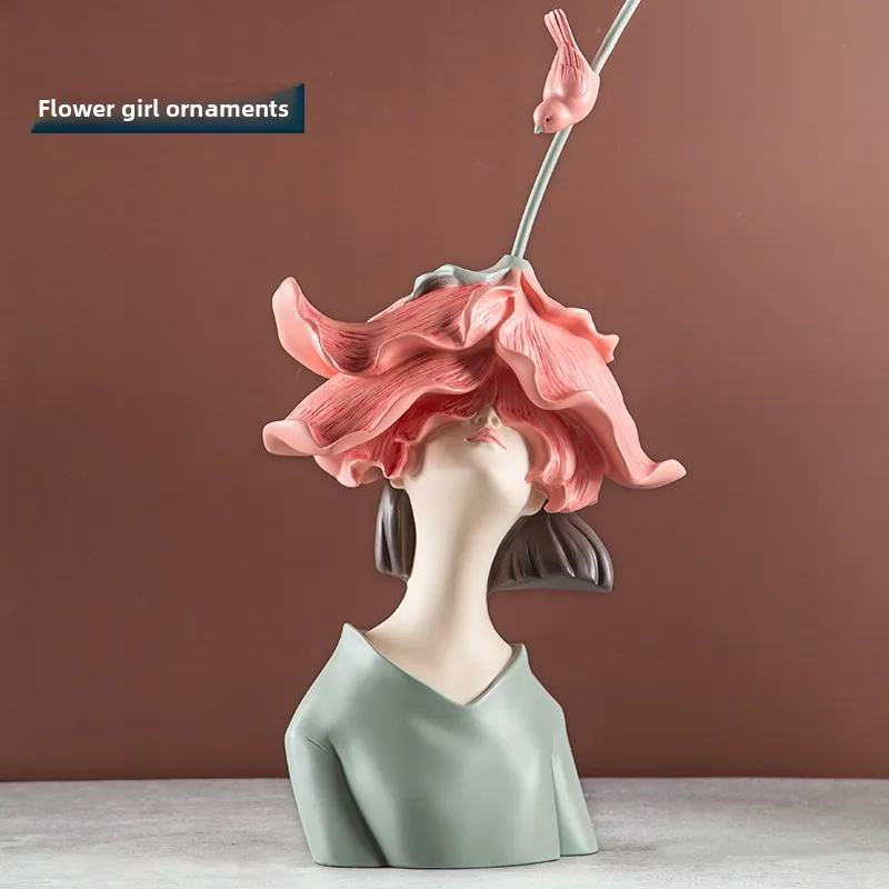 

Nordic Art Girl Statue-Modern Minimalist Female Figurine for Living Room Shelf TV Cabinet, Scandinavian Home Decor,Creative Gift