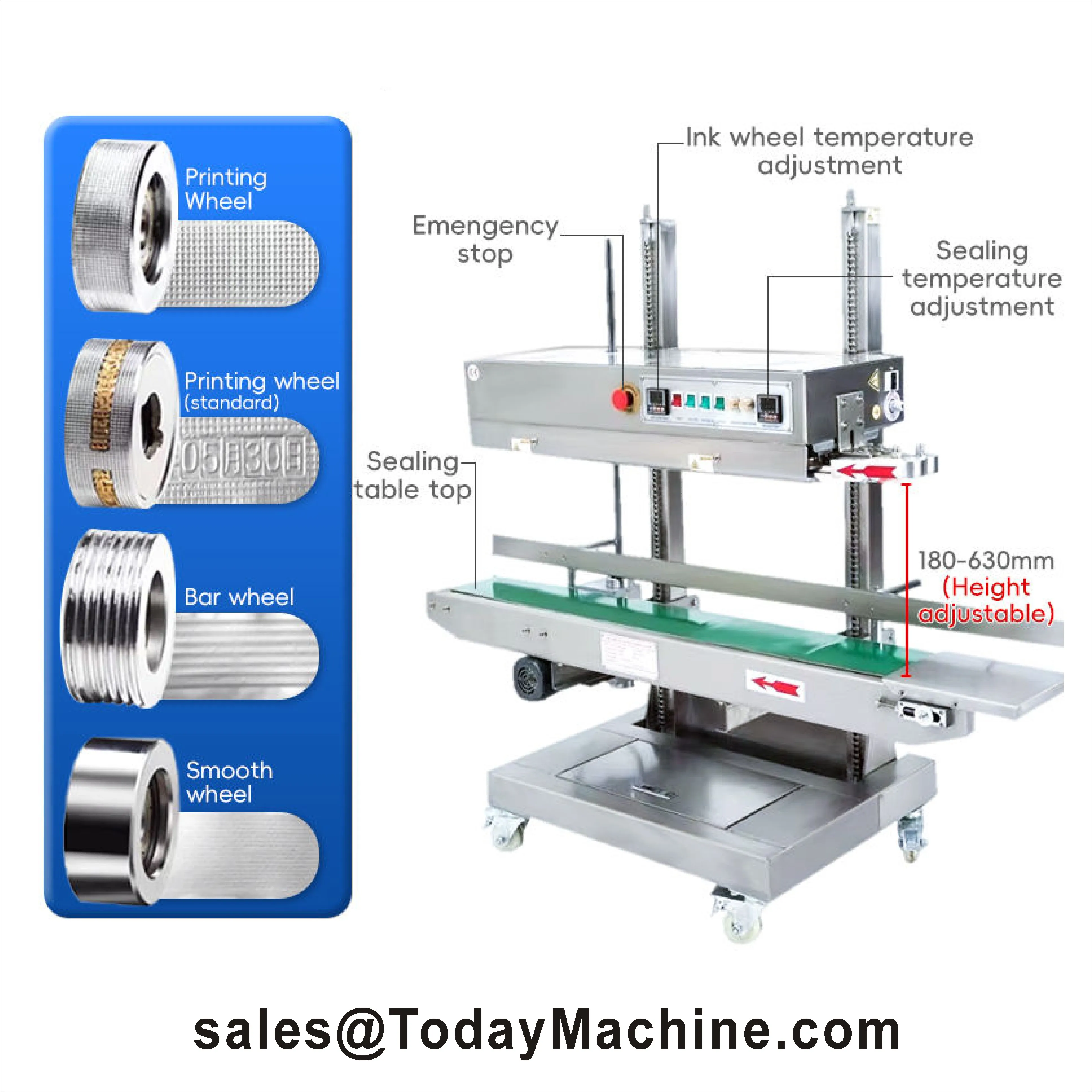 Small Desktop Continuous Heat Sealer for Food Meat Vacuum Pouches Sealing Machine Impulse Sealer Alternative