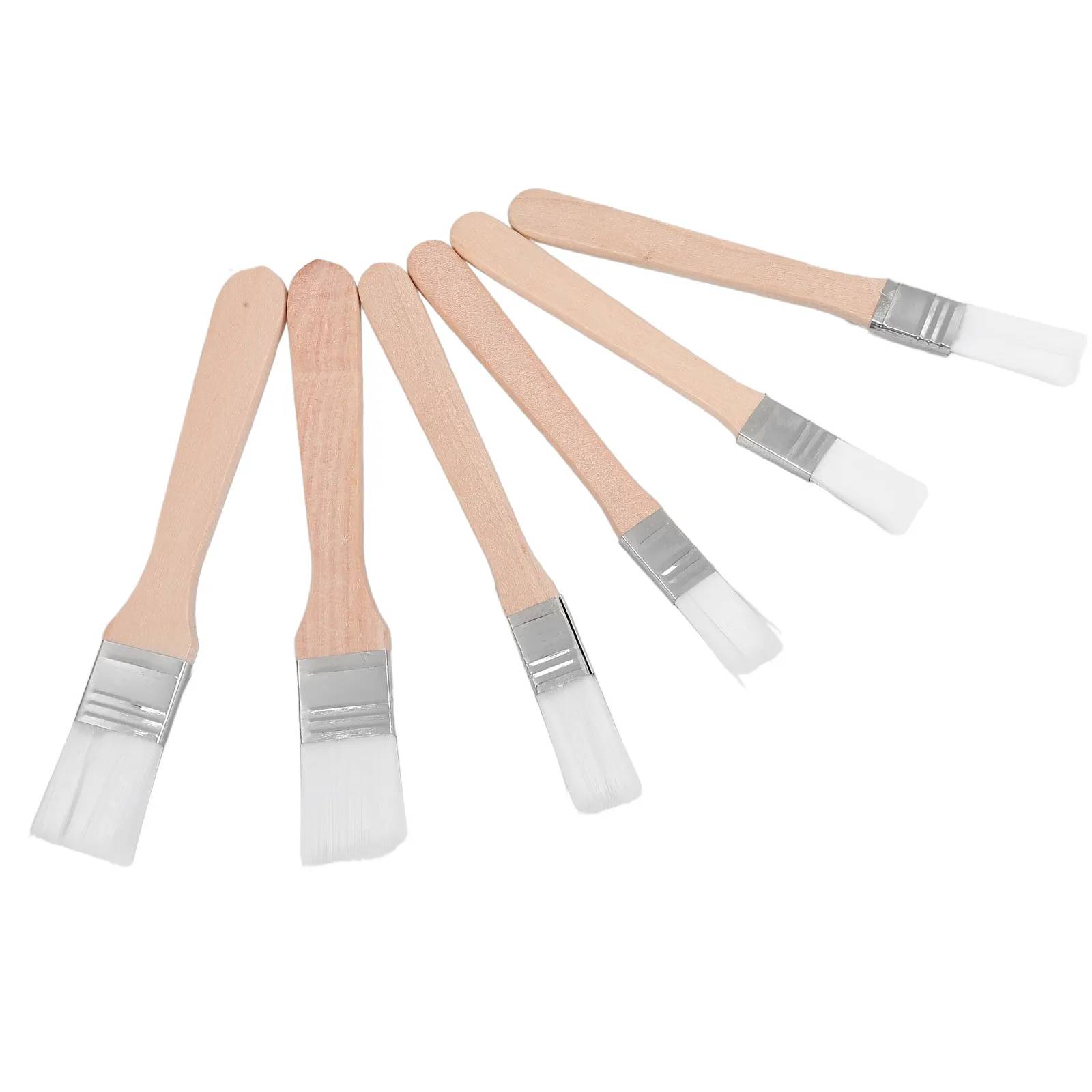 6Pcs Natural Thickened Paint Chip Brushes Sturdy Nylon Hair Absorbent Brush for Adhesives Touchup Paint Painter Supplies