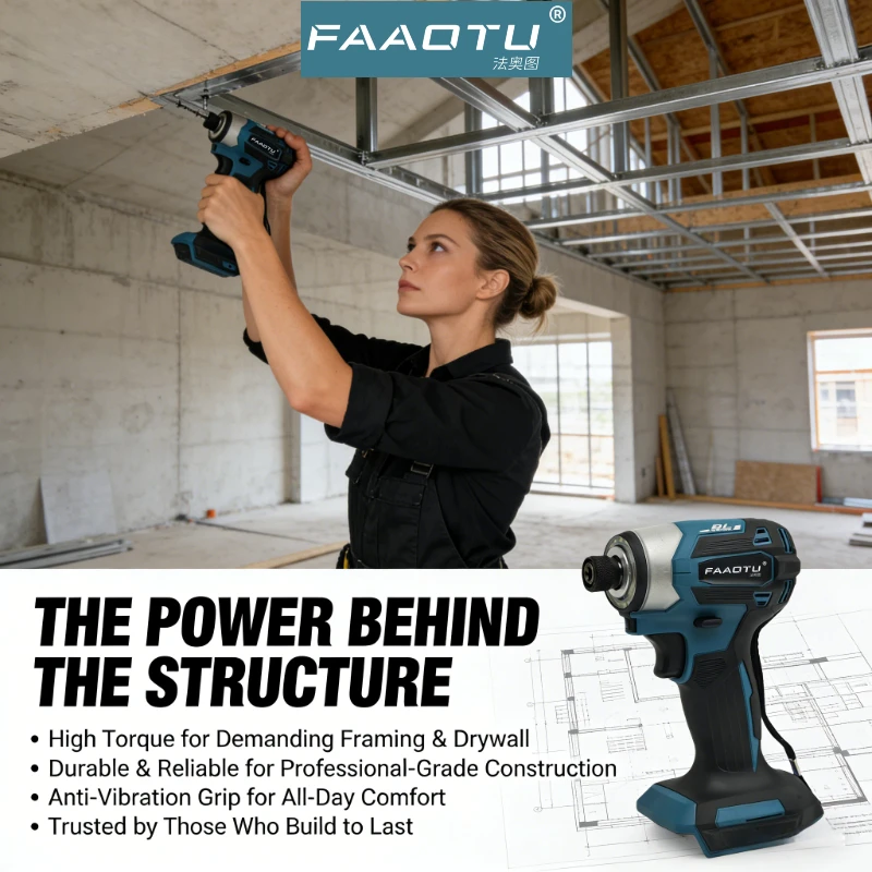 

Беспроводной ударный шуруповерт FAAOTU DTD173, бесщеточная электрическая дрель-отвертка с двойной светодиодной подсветкой, совместима с аккумуляторами MT, аккумулятор в комплект не входит.