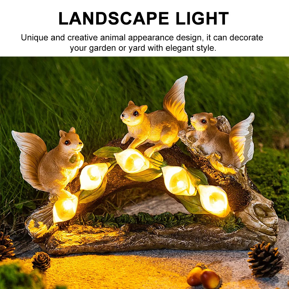 

Solar Powered Squirrel Light for Garden Pathway Decorative Landscape Lamp Resin Lawn Solar Light Outdoor Yard Decor