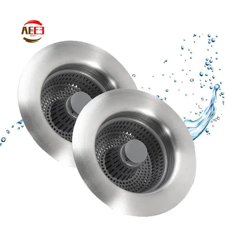 

AEE3-2PCS 3-In-1 Stainless Steel Sink Aid Sink Stopper Kitchen Drain Stainless Steel Stainless Steel
