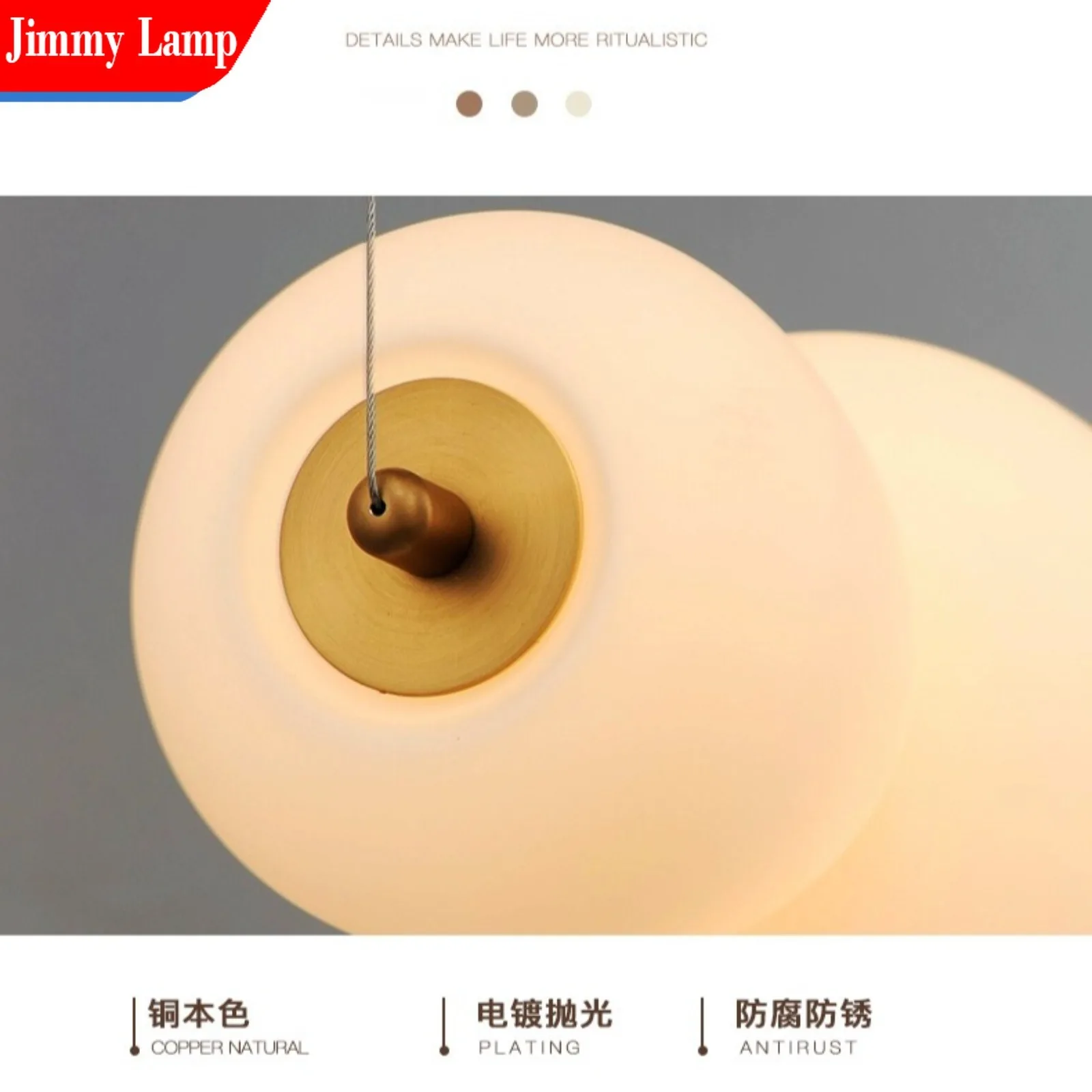 

Modern Japanese Wabi Sabi White Glass LED Pendant Lamp for Bedroom Bedside Living Room Corridor Staircase Lamp Home Decor