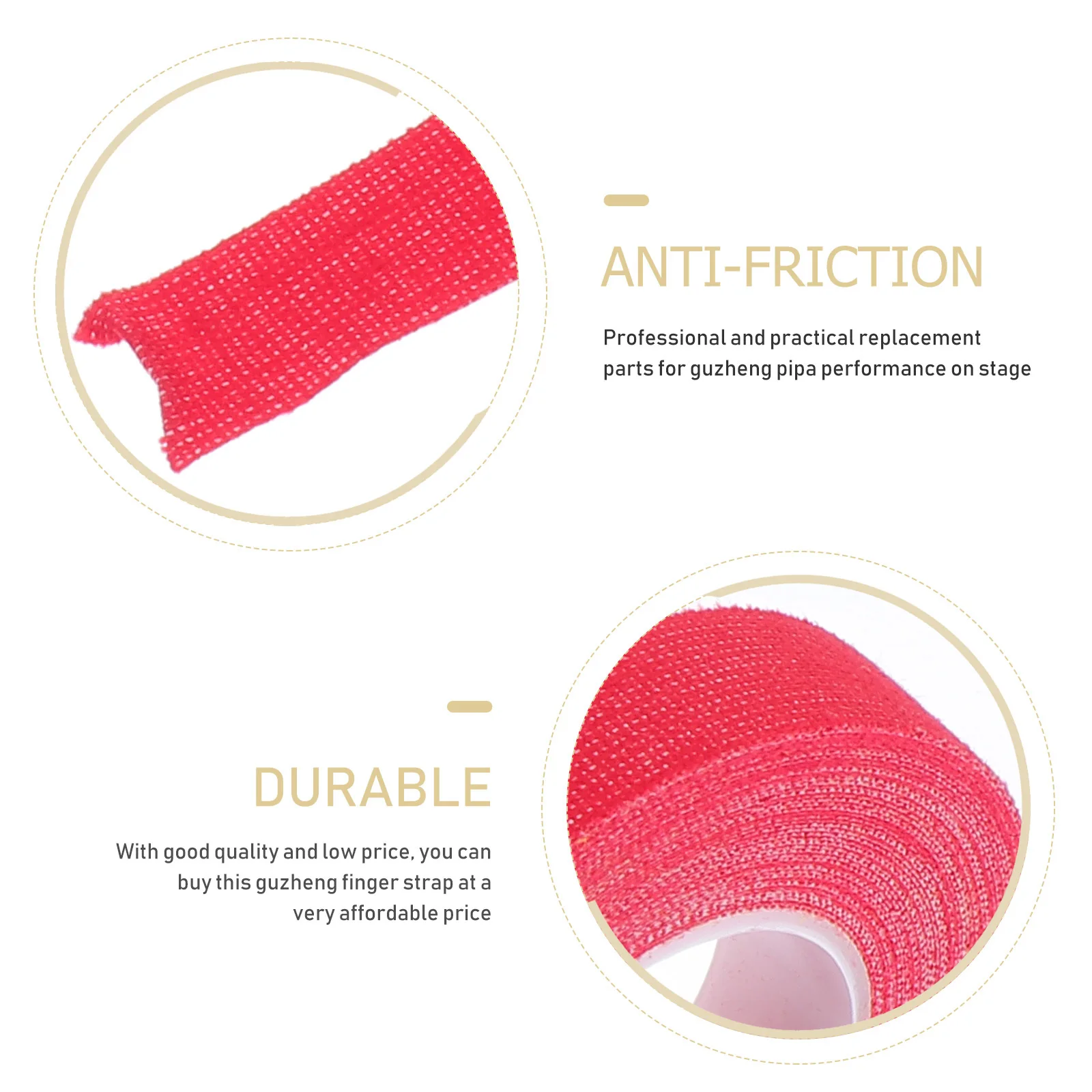 

5 Pcs Guzheng Tape Adhesive Tapes for Pipa Multicolor Finger Guard Red Cotton Chinese