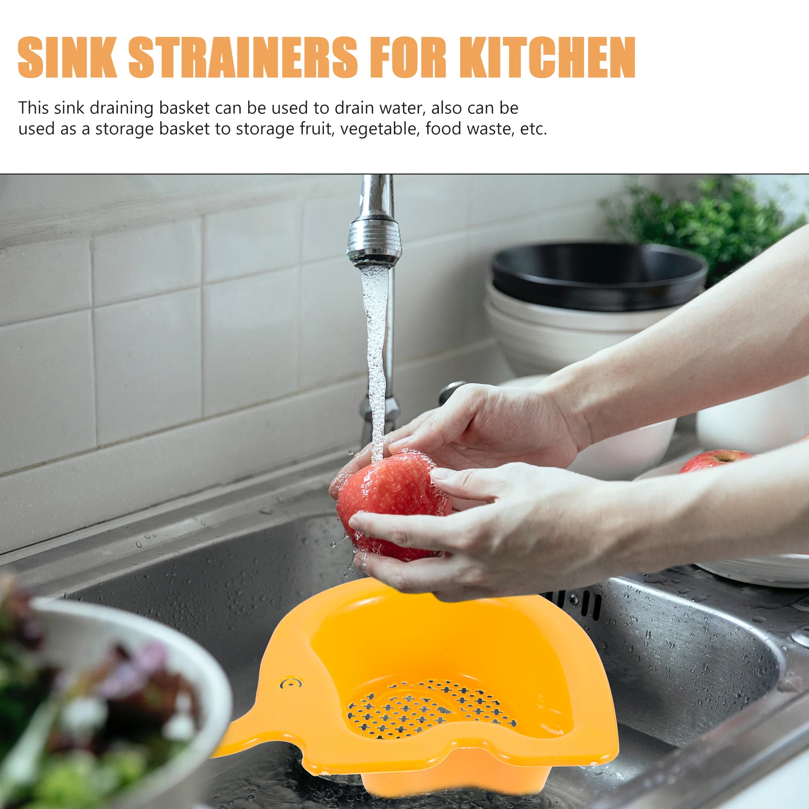 

4pcs Drainage Basket Kitchen Sink Strainer Elephant Design Plastic Food Catcher For Sink Filter Washing Pasta Potato Draining