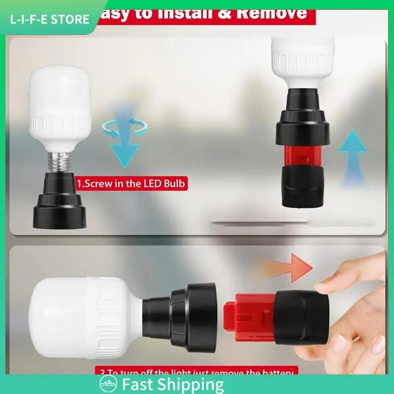 

LED Work Light For 12V Li- Battery E27 Light Bulb Socket Adapter Spiral Emergency Light Adapter-AA98