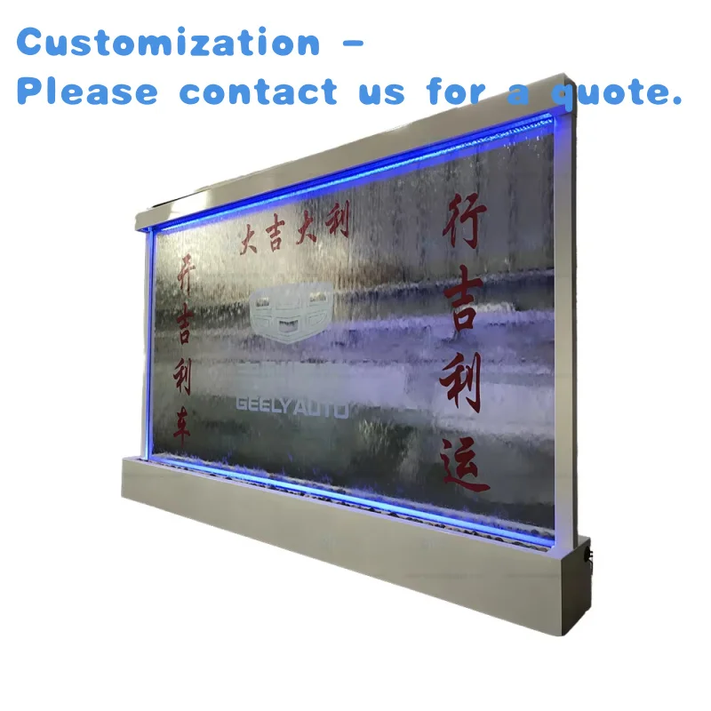 

custom.4s Shop Indoor Waterfall Fountain Floor Standing Glass Wall Decor Garden Ornaments Features