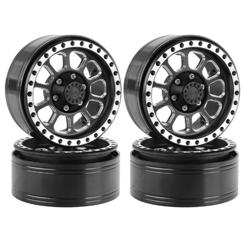 4Pcs 110G/Pcs Heavy Duty 1.9 Beadlock Wheel Rim Hub for 1/10 RC Crawler Car Axial SCX10 Traxxas TRX4 RC4WD D90 VS4-10,4