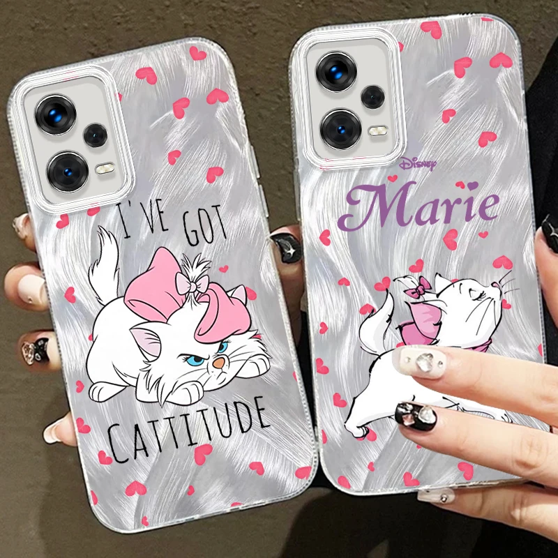 Cartoon The Aristocats Marie Cat For Xiaomi Redmi Note 13 12 11 11S 10 10S 9 9S 8 Pro Plus Max 5G Feather Yarn Cover Phone Case