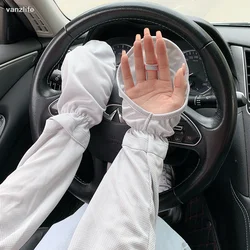 Large Size Ice Sleeve Gloves Women's Summer Driving Sun Protection Arm Sleeves Loose Breathable Arm Guard UV Outdoor