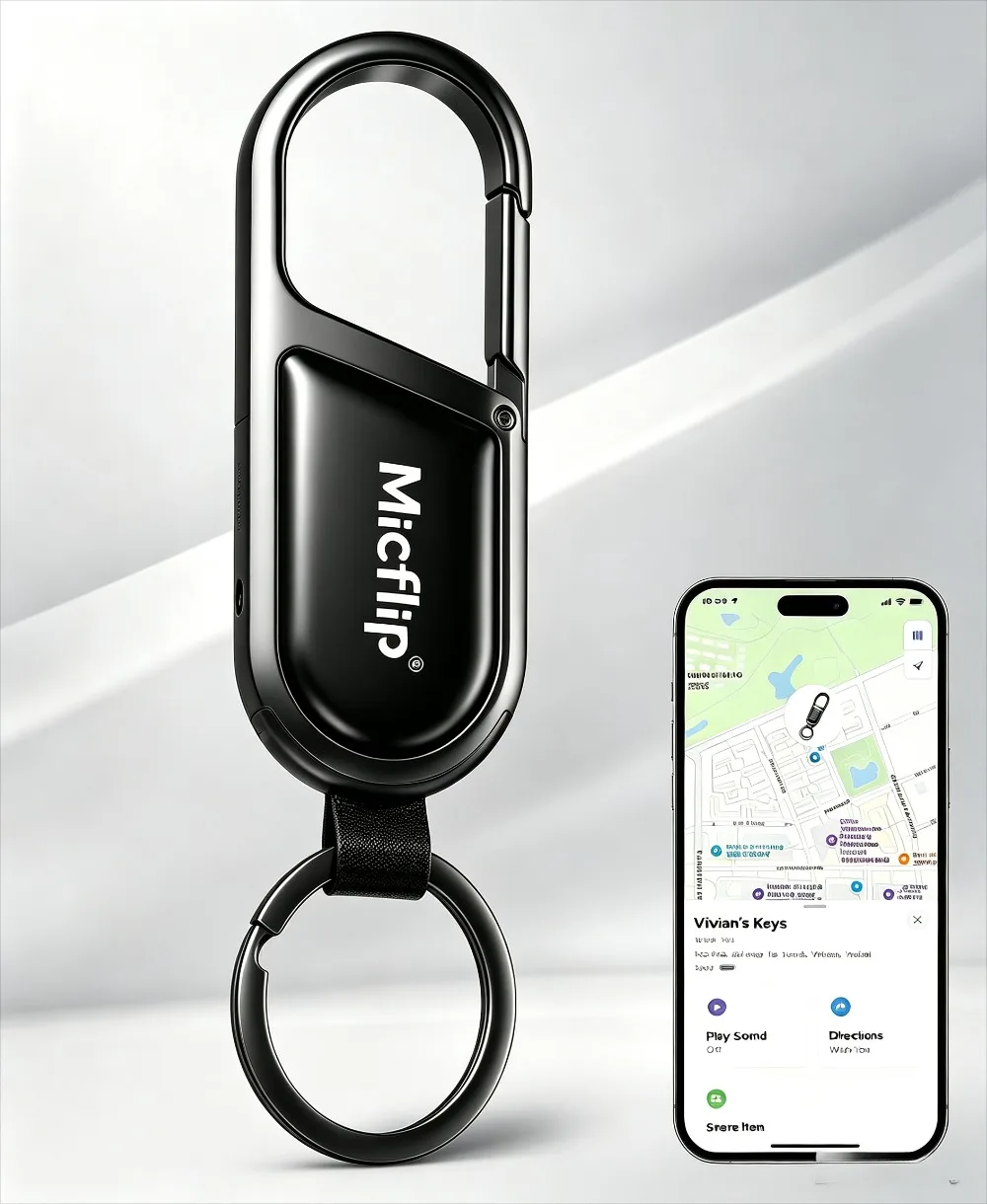 Smart Anti-Loss Locator Keychain Compatible with Apple Find My IP65 Waterproof 365 Days Standby Tracker for Keys Pets Luggage
