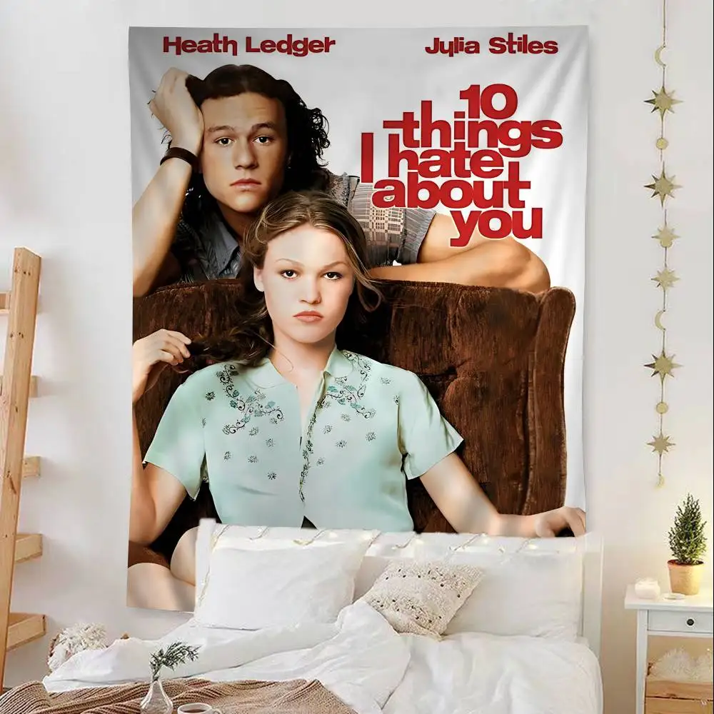 

Vintage 10 Things I Hate about You Printed Large Wall Tapestry Hanging Tarot Hippie Wall Rugs Dorm Home Decor