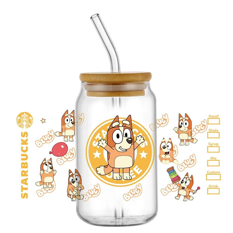 Bandit Heeler UV DTF Transfers Sticker Cartoon Dog Transfer Printing UV DTF transfers for Cups Wraps Bulk DTF Wraps Glass Decals