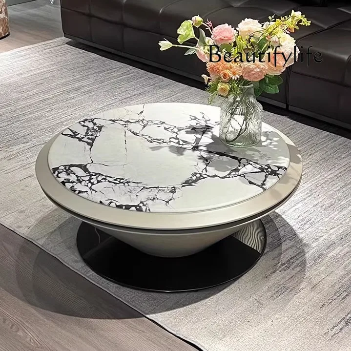 

Creative coffee table Italian minimalist living room household suspension stainless steel designer round coffee table
