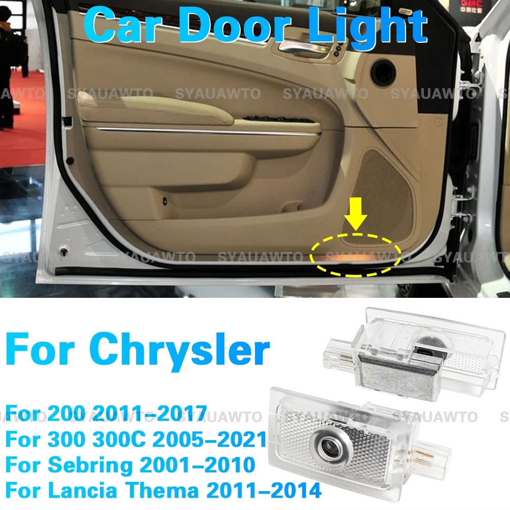 2 قطعة LED باب السيارة ترحيب كشاف ضوئي مصباح لكرايسلر 200 300 300C سيبرينغ لانسيا ثيما 2001-2019 2020 2021 اكسسوارات #1