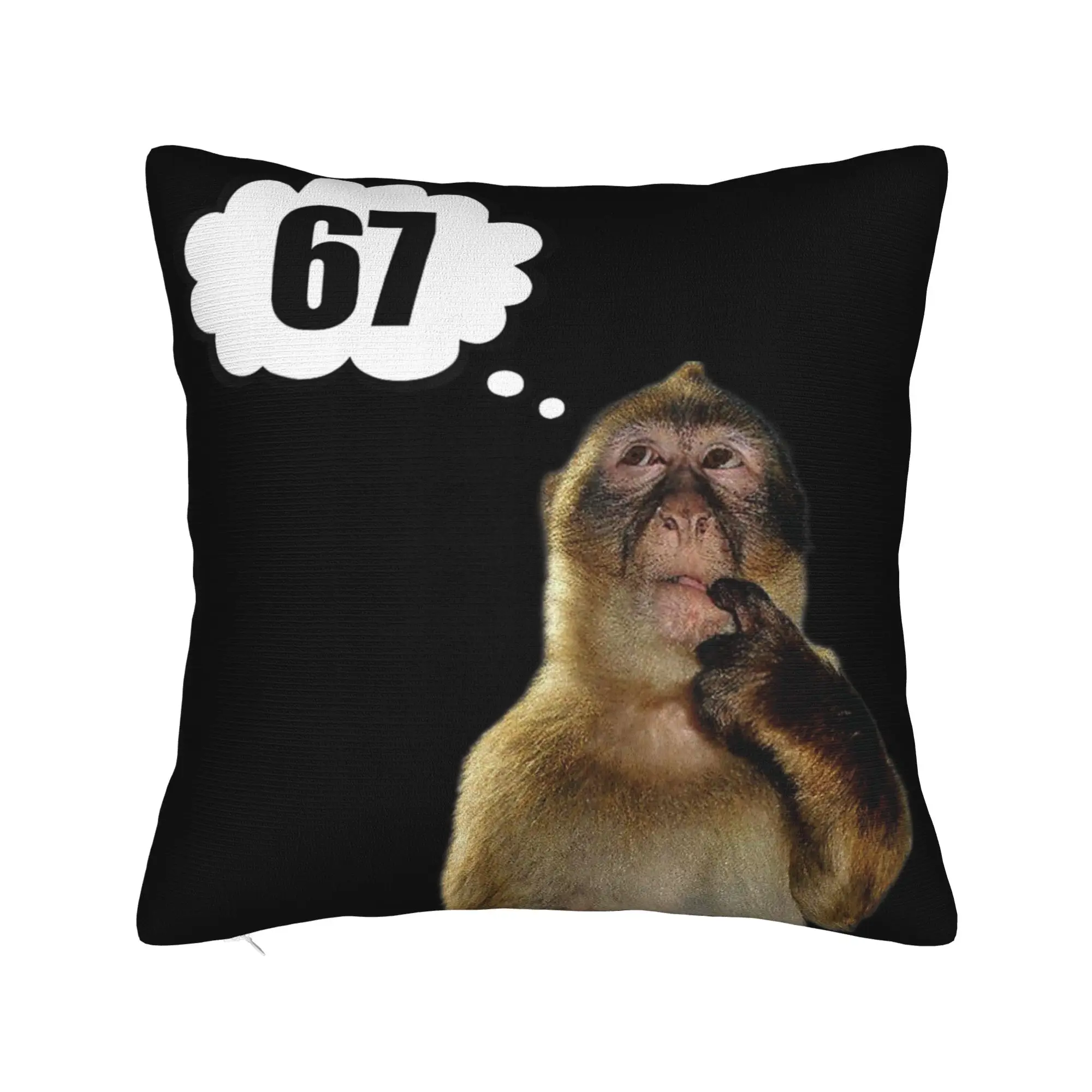 Decorative Pillow Cover Thinking Monkey Meme  Merch Home  Throw Pillow Case Cover Drop Shipping Multi Size