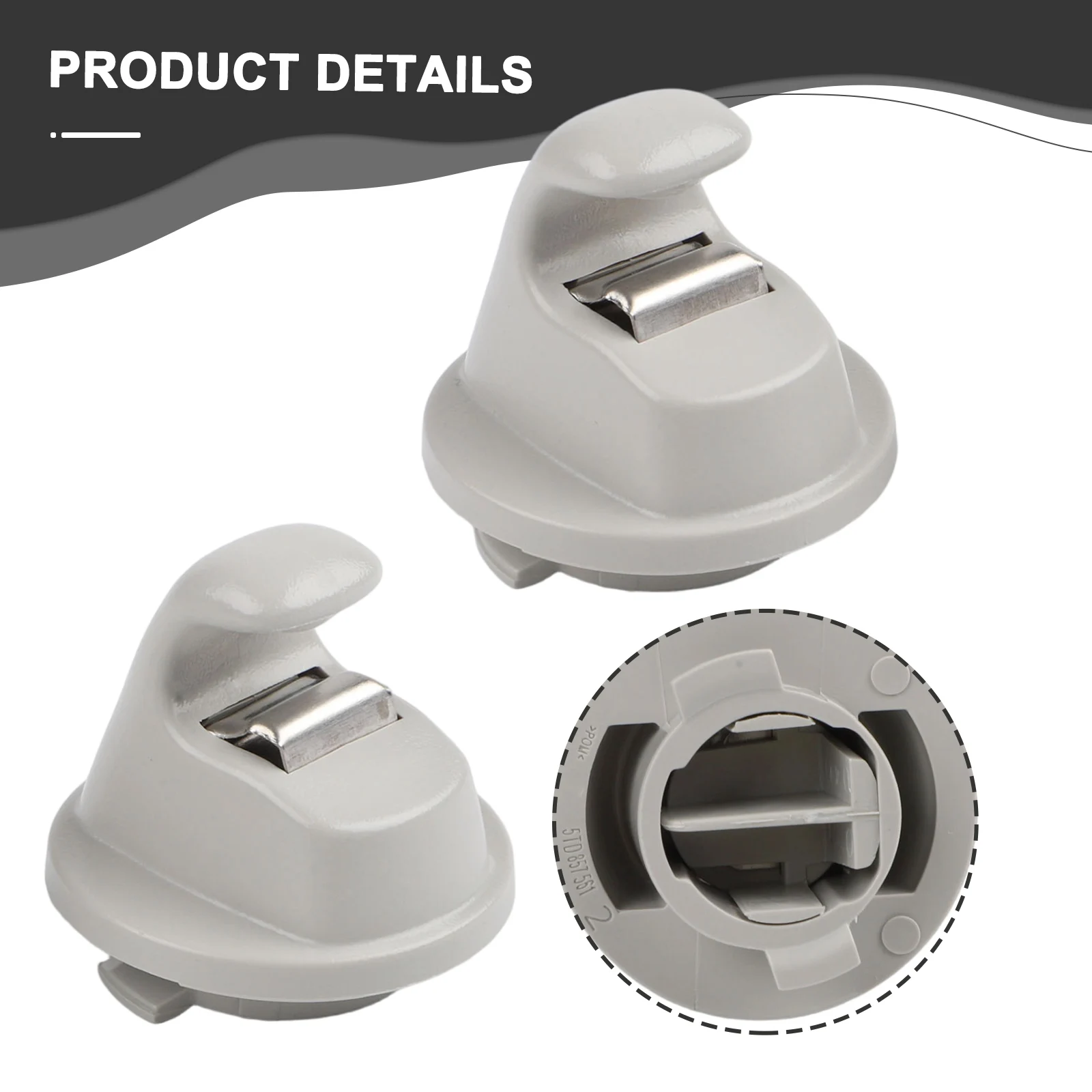 Beige Car Sun Visor Clip Car Accessories Beige Clip Black Clip Easy Installation Grey Clip Non-deformation For Golf 7