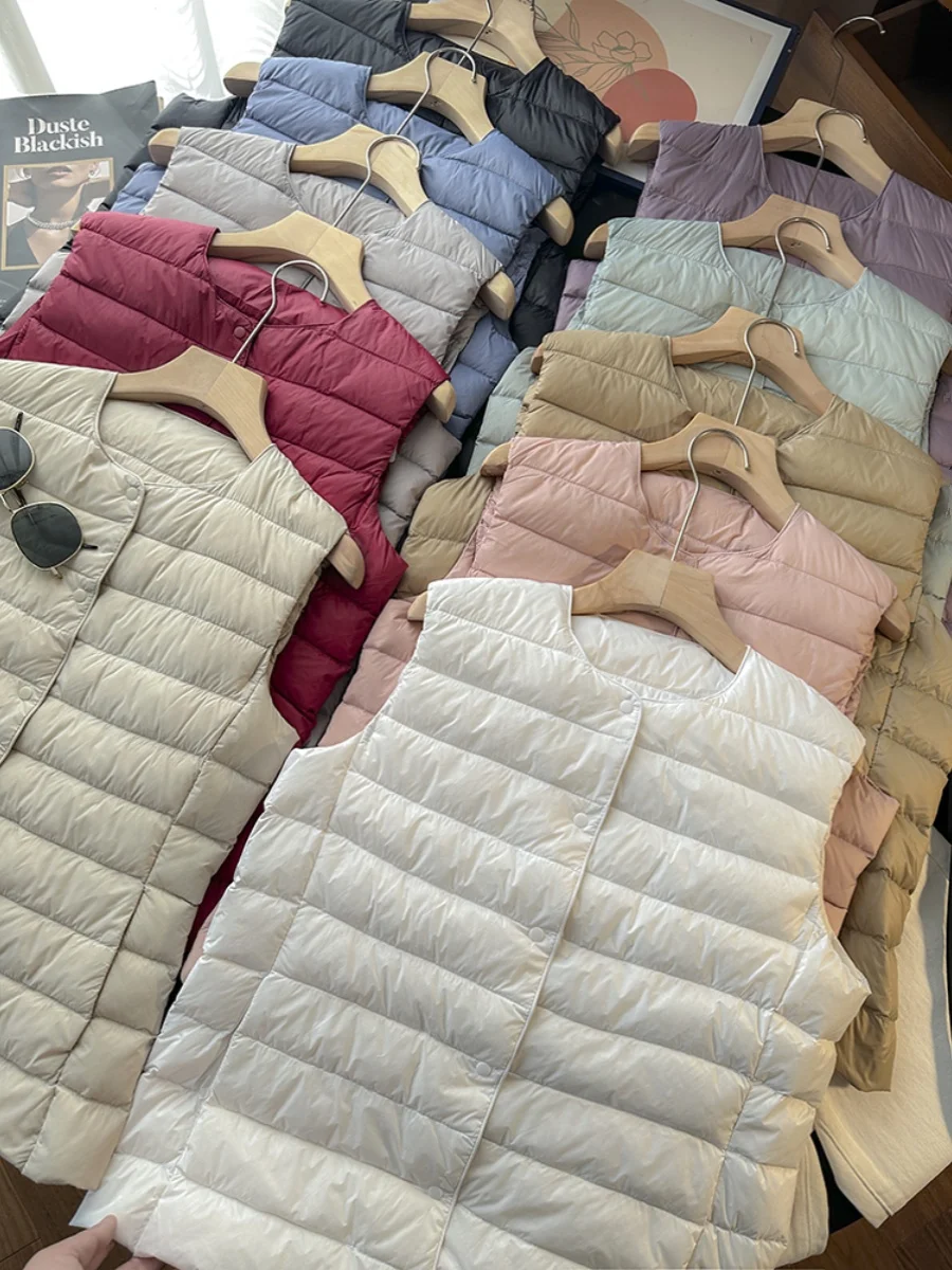 

Женский модный многослойный пуховик Explosive Quali: несминаемая куртка-жилет с наполнителем из 90% белого пуха