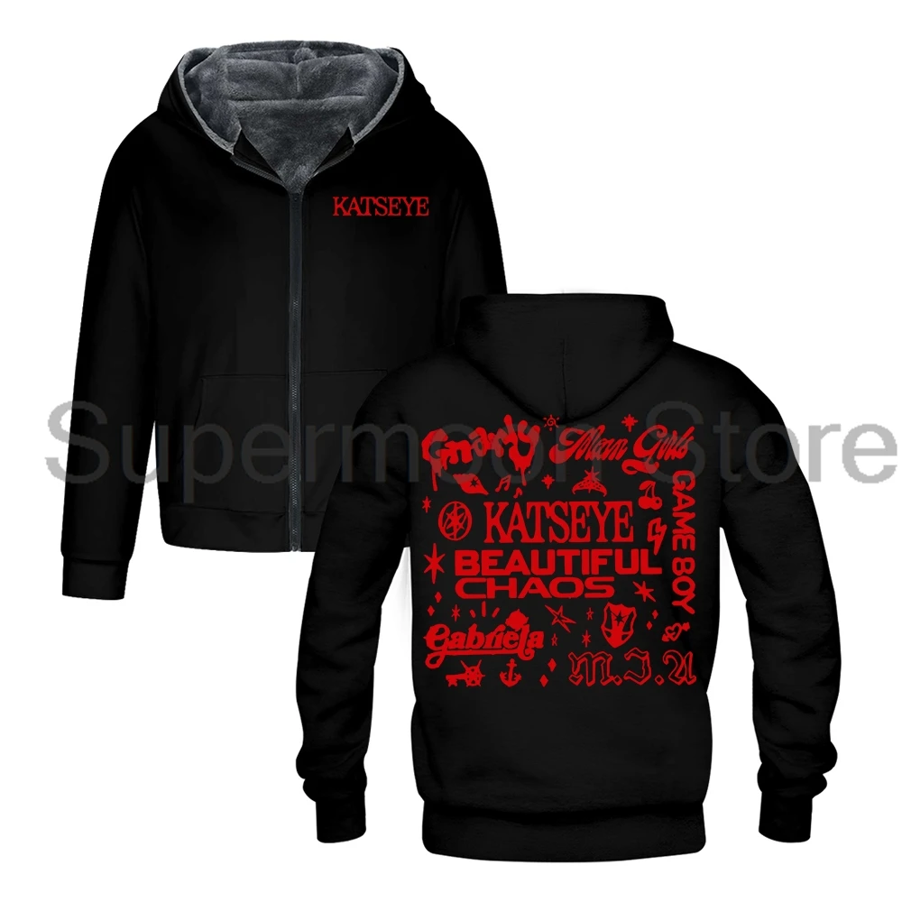 سترة Kpop Katseye Beautiful Chaos Album Merch بسحاب وأكمام طويلة ملابس الشارع الشهير للرجال والنساء معطف شتوي سترات