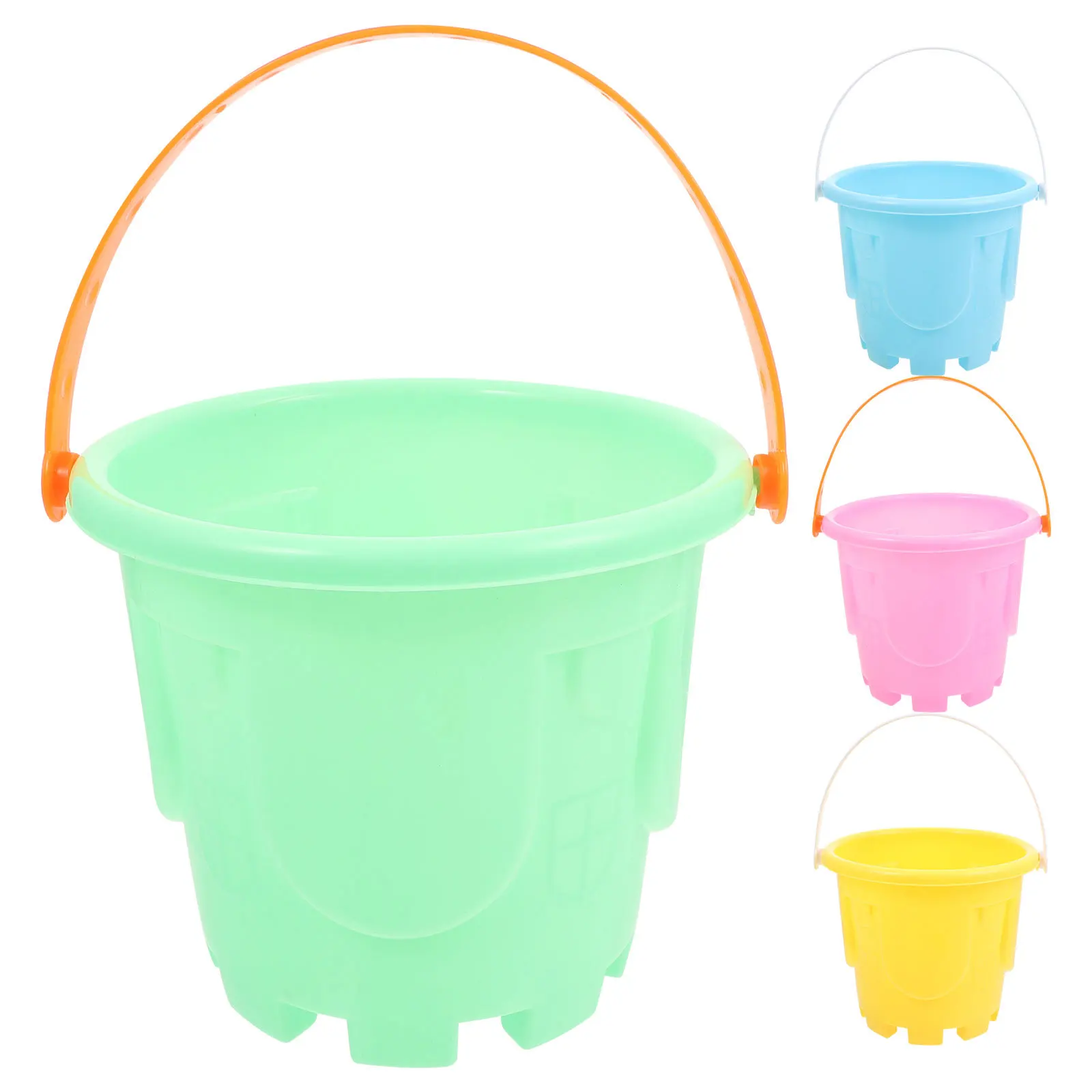 4개입 모래 해변 버킷 세트 프리미엄 플라스틱 어린이 놀이 세트 야외 창의력 개발 어린이용