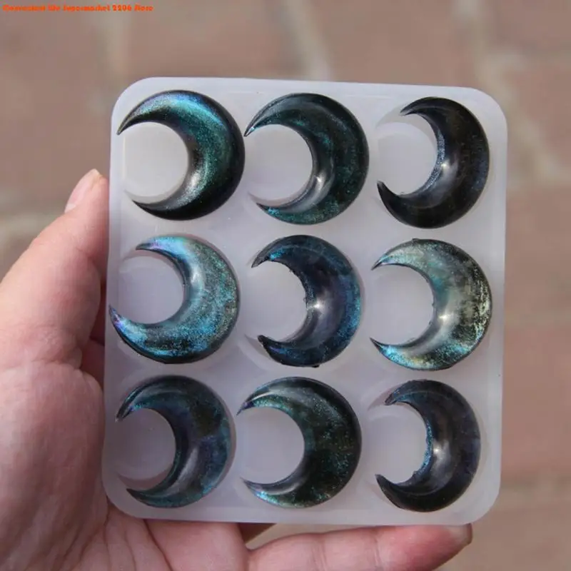 Geometric Earring Pendant Silicone Mold Moon Epoxy Resin Mould For DIY Ornaments Keychain Necklace Charms Epoxy Resin Crafts