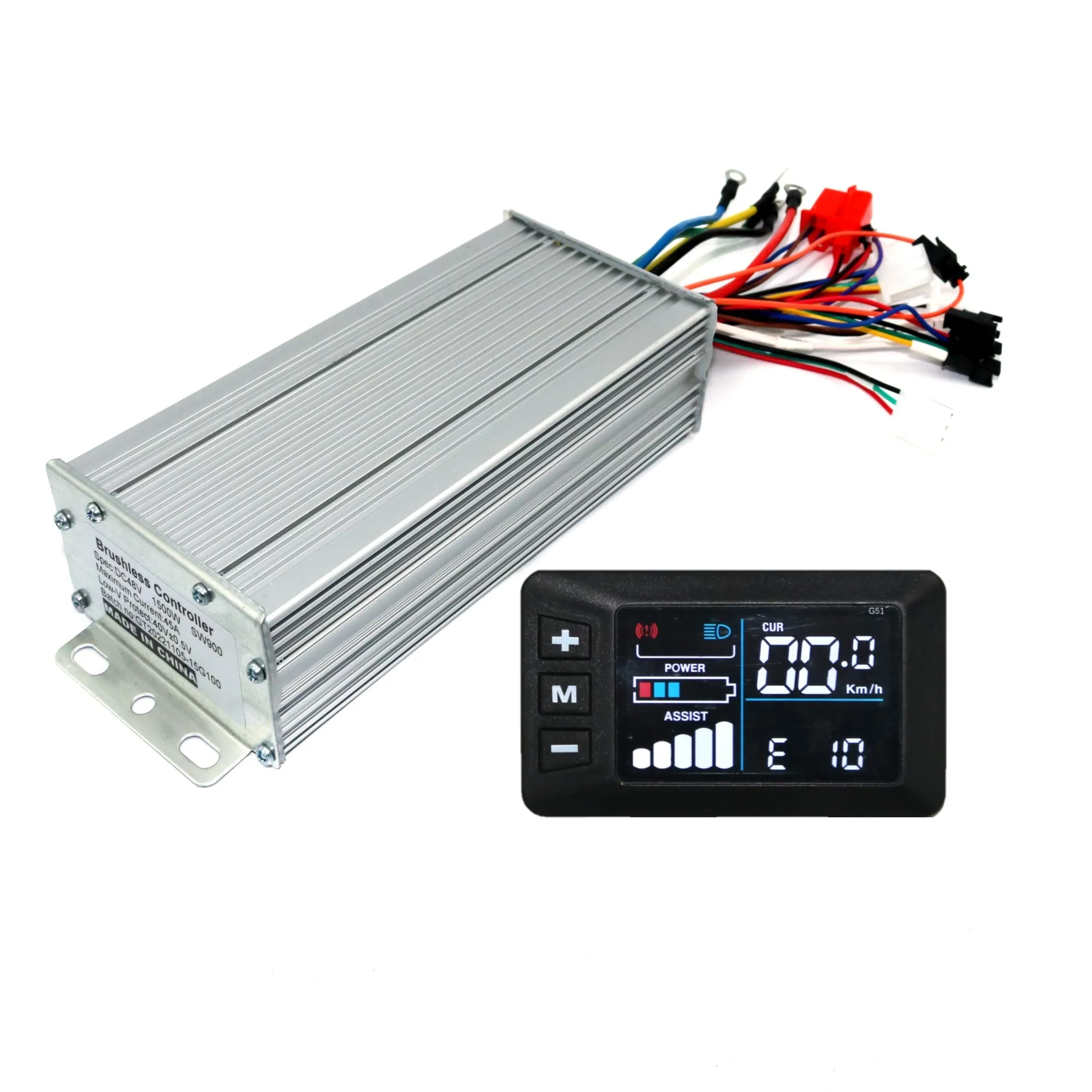 GREENTIME 48V 60V 1500W 45A Brushless DC Motor Controller Ebike Scooter Controller G51 Display One Set