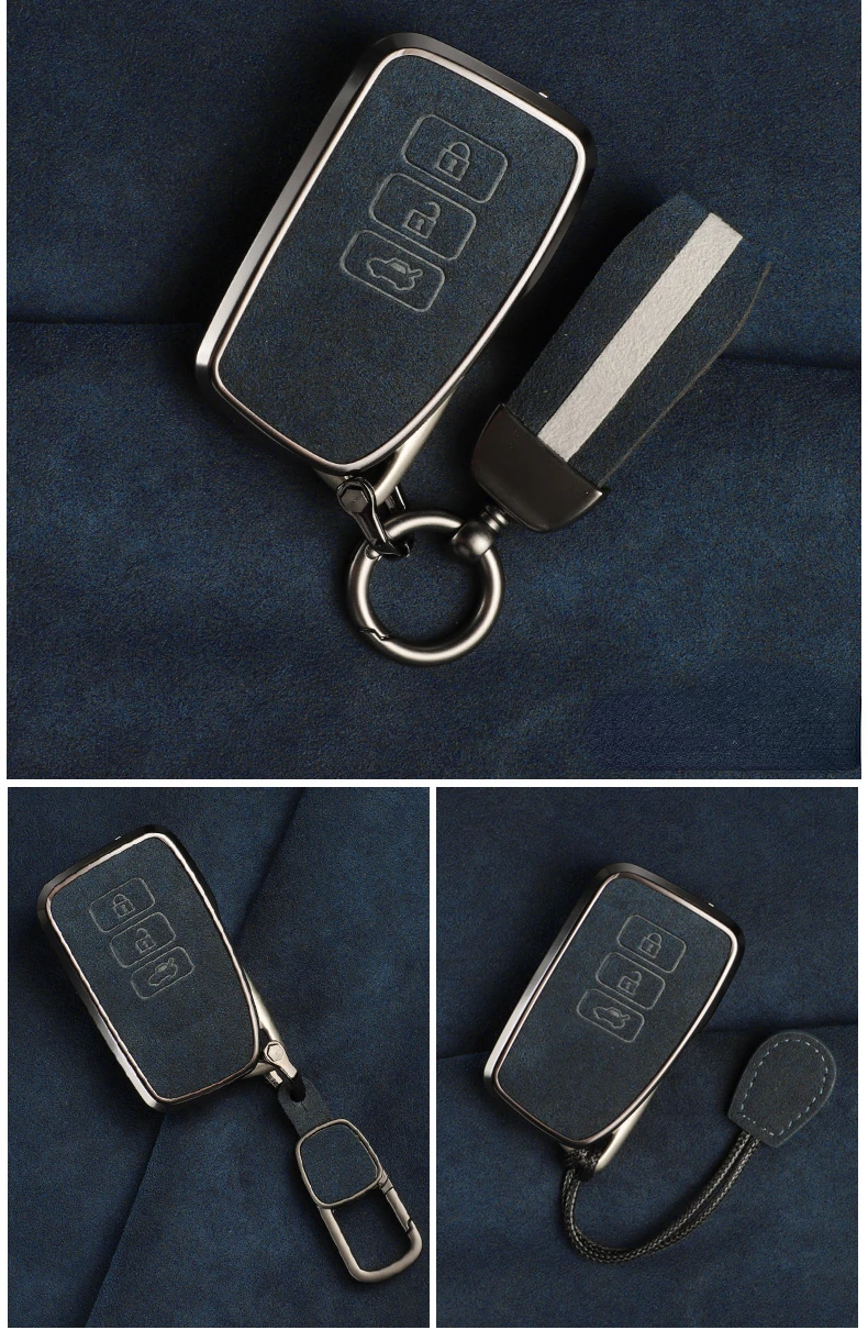 Suitable For Lexus ES200 RX450h LX570 NX350H  3 Buttons  4 Buttons   Aluminium Alloy + Suede Car Remote Key Case Cover