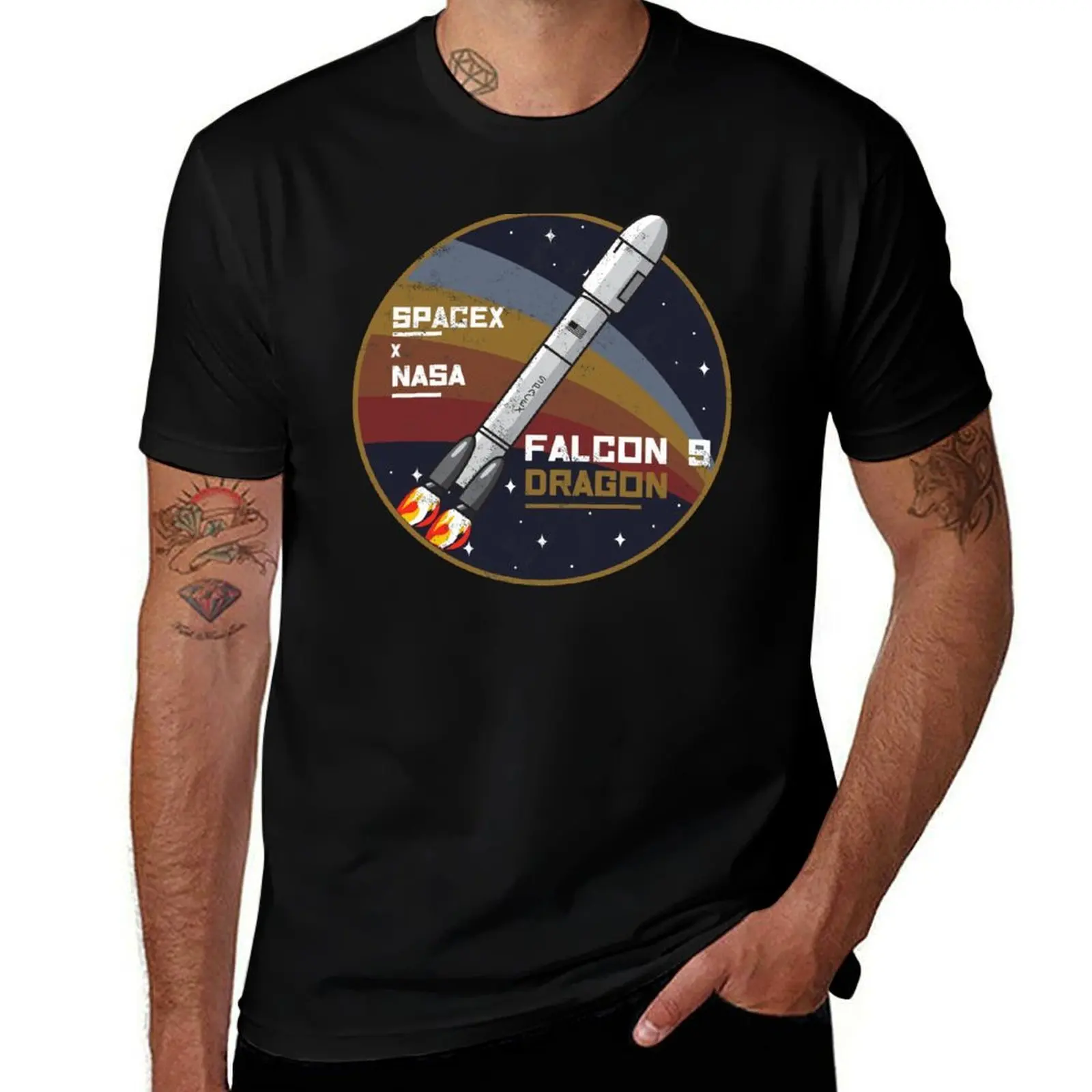 Falcon 9 - Dragon Aerospace T-Shirt Basic Lightweight Short Sleeve Tee T-Shirt