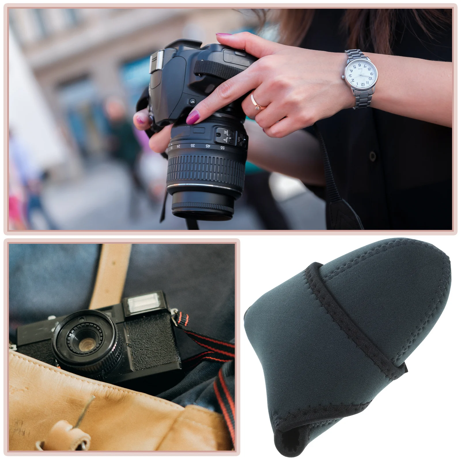 Camera Inner Bag Multi-Functional Padded Insert For Dslr Lenses Flash Storage Portable Lightweight Reusable Neoprene Divider