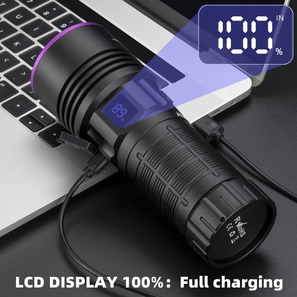 

Alonfire 365nm UV Flashlight Ultraviolet 7 Core Torch for Ink Dryer Money Fluorescer Dog Urine Tinea Detector Purple Light