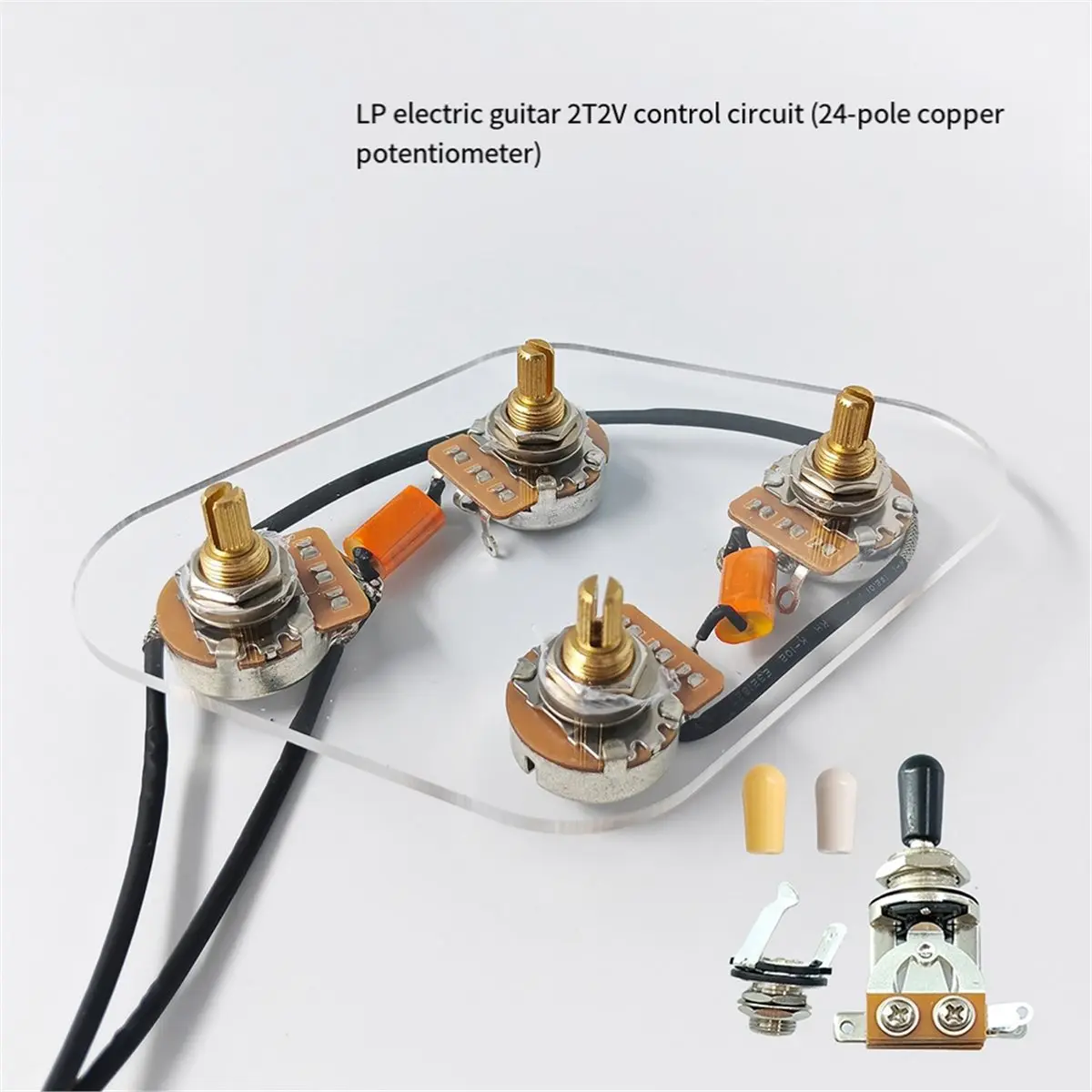 (ABYM) New Premium Prewired 2T2V Wiring Harness Kit with Separate Switch for LP Style Electric Guitar or Similar Guitar Parts
