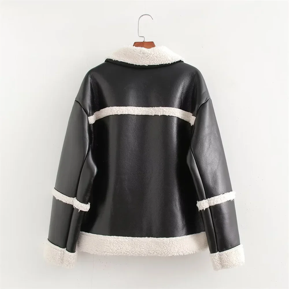 Pop Autunno Nuovo Prodotto Moda Donna Tempo libero Versatile Pelliccia Cappotto da motociclista in un unico pezzo