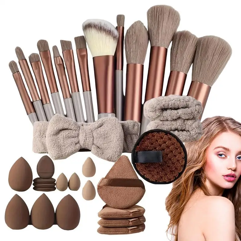 Set di pennelli per trucco professionale con strumenti da 33 pezzi Kit per trucco Strumenti di bellezza professionali morbidi Varie specifiche disponibili