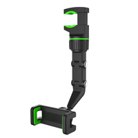 Universal Car Phone Holder Multifunctional 360 Degree Rotatable Auto Rearview Mirror Seat Hanging Clip Bracket