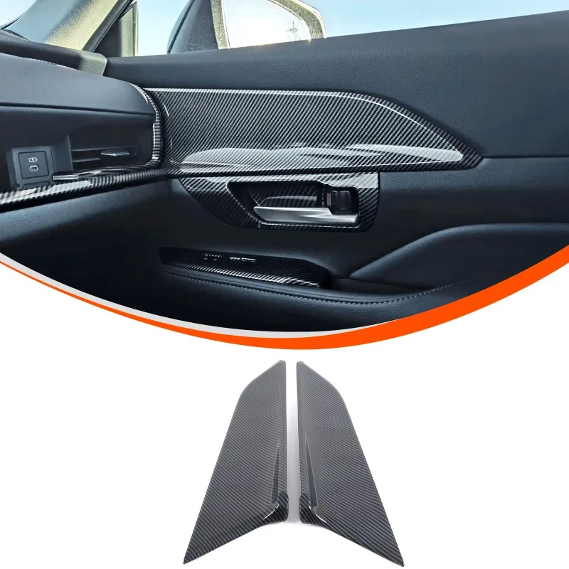 

ABS Carbon Fiber Front Door Interior Panel Stickers Cover Trim For 2024+ Toyota Grand Highlander Car Exterior Accessories