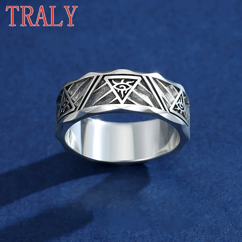 925 Sterling Silver Luxury Ring for Men Hip Hop Bands White Gold Colour Hight Quality Couples Party Jewelry Gift