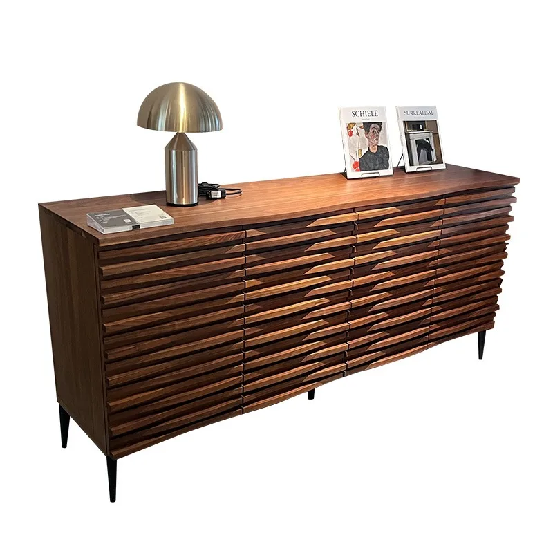 Nordic North American black walnut dining side cabinet, expression storage cabinet, senior home designer medieval entrance