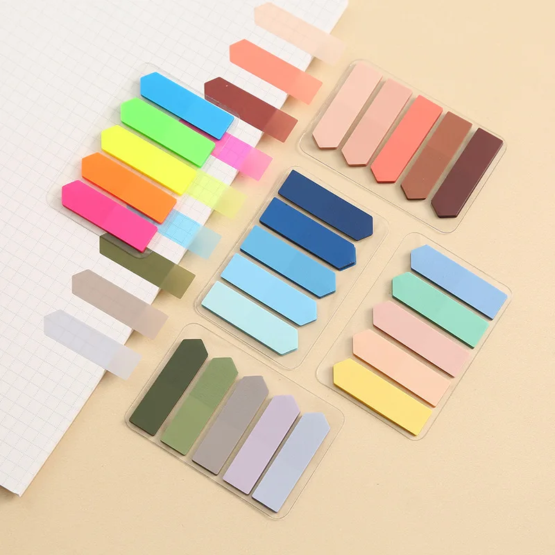 5Packs/Set Transparent Sticky Notes Self-Adhesive BookMarkers Annotation Reading Book Clear Tab Kawaii Cute Stationery