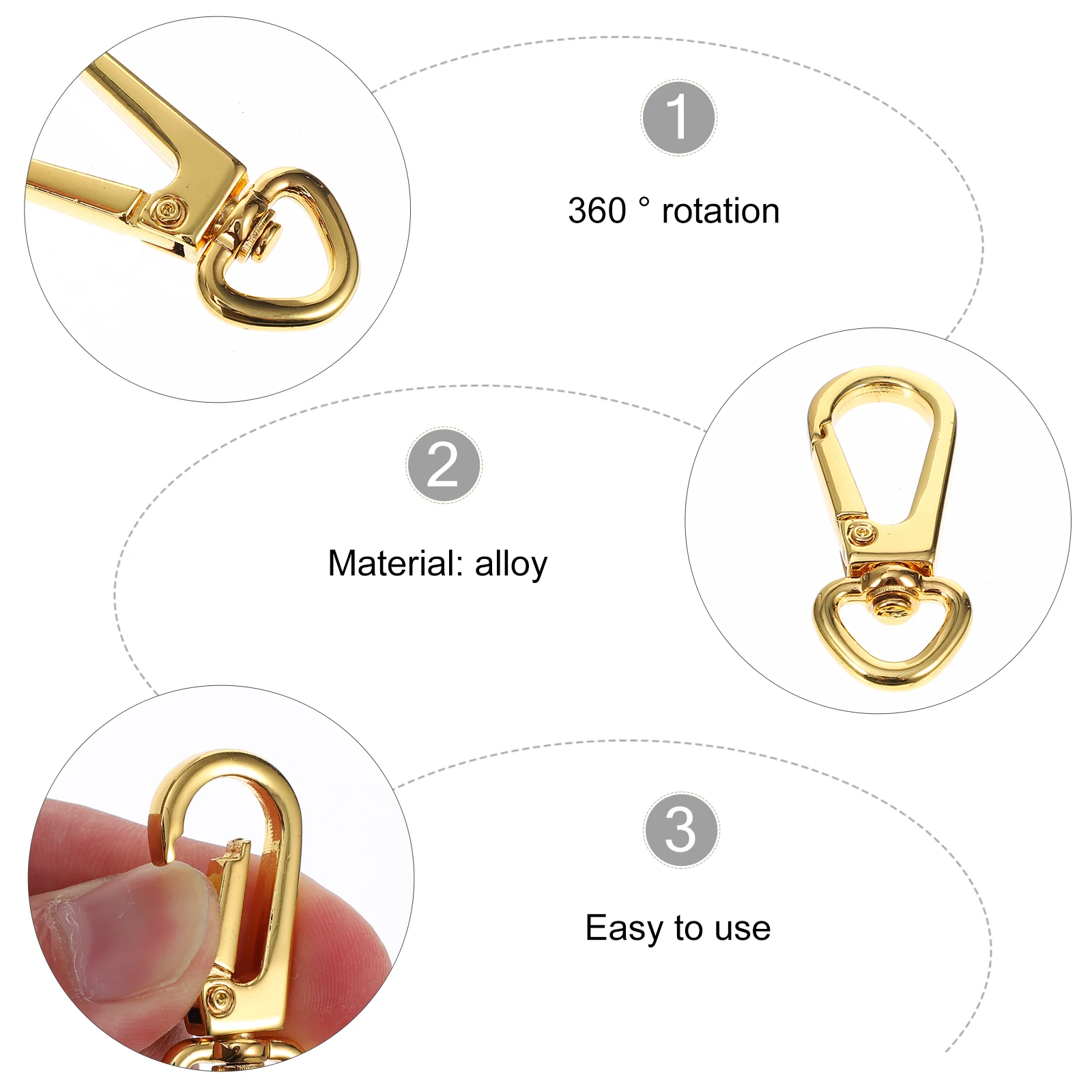 

10pcs Metal Hook Clasps Diy Keychain Bag Durable Snap Hooks Premium Claw Fasteners Multi-Functional Easy