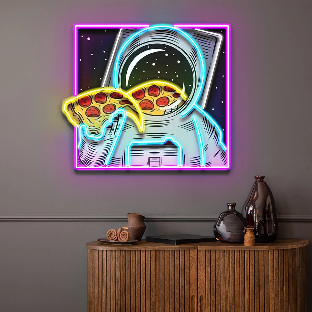 

Galaxy Pizza Mission LED Neon Sign Custom Fast Food Street Truck Wall Decor Business Light Signs for Pizza Shop Open Neon Light
