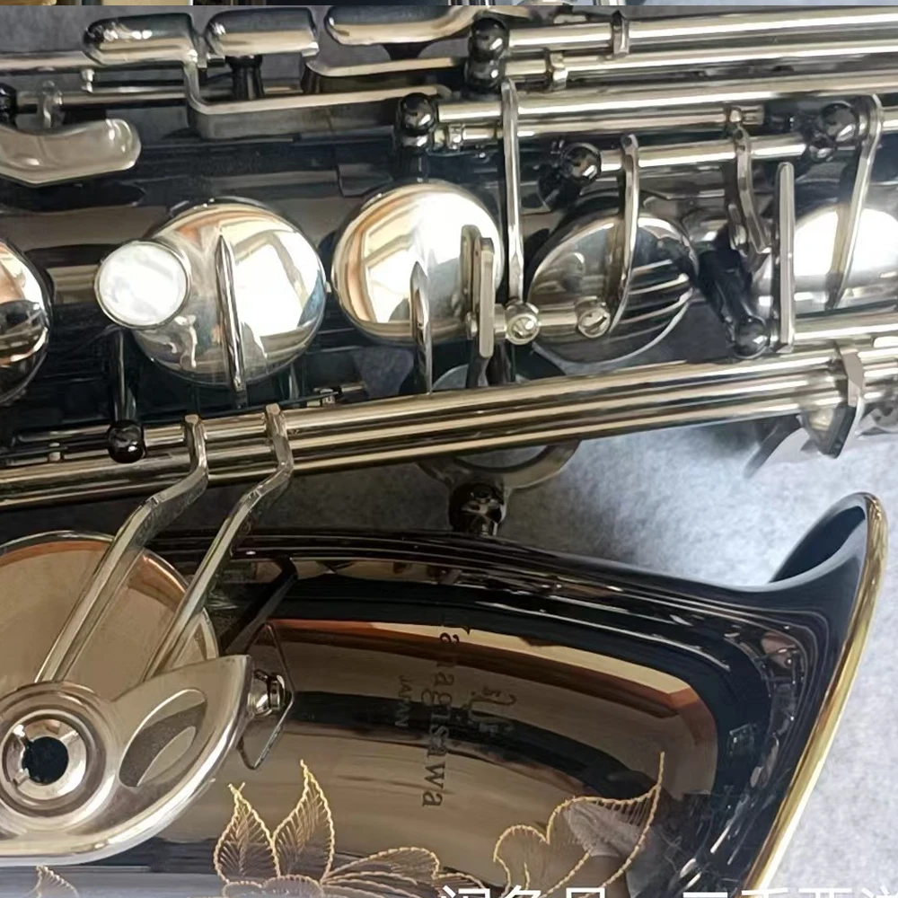 

Professional w010 Alto Saxophone Nickel Plated Beautifully Engraved EB Tone Brass Jazz Instrument with Accessories