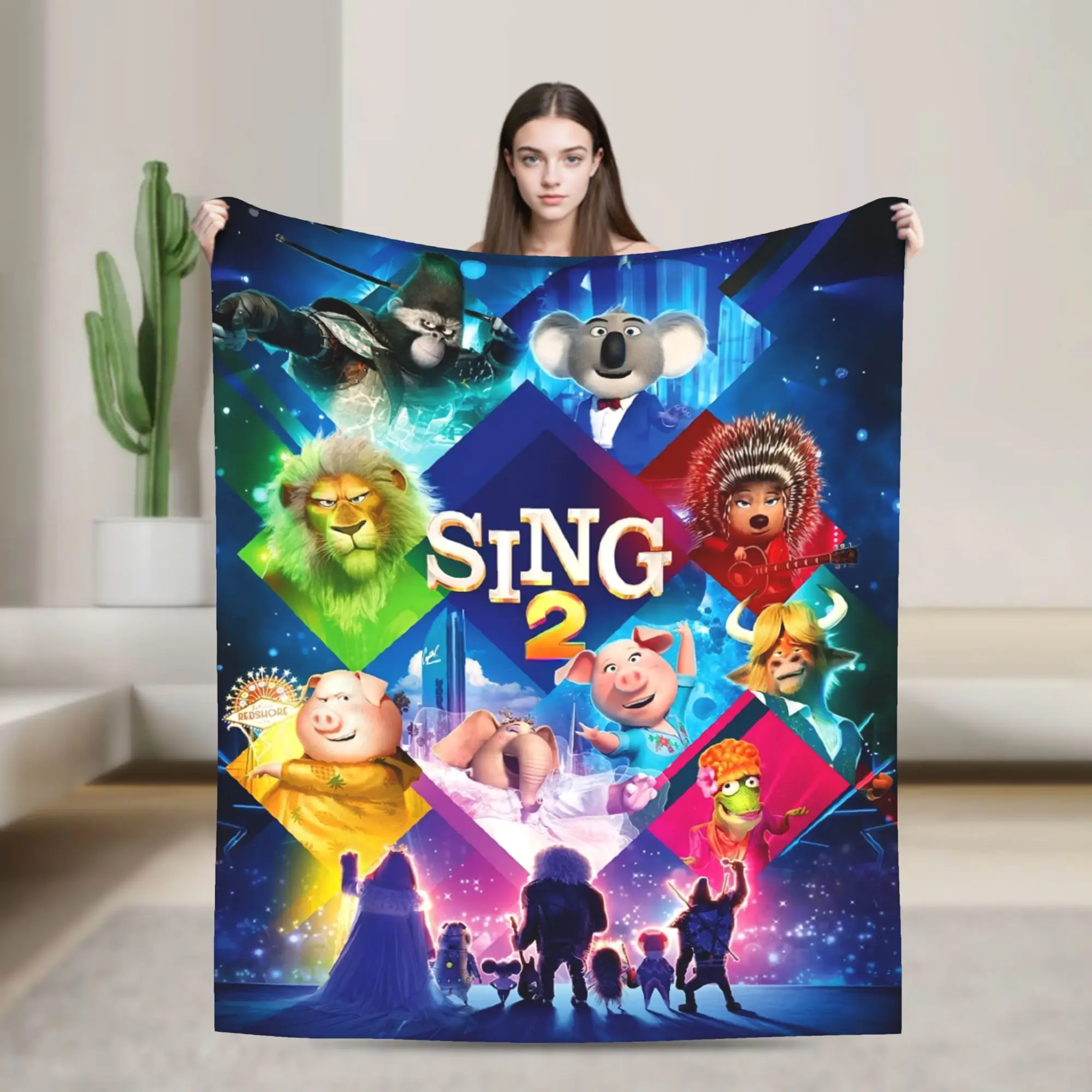 Super Soft Sing 2 Movie Throw Blanket Premium Flannel Fleece Lightweight  Bed Blanket Super Cozy Blankets All Season Use